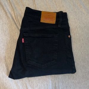 Black Levi Straight Leg 501s